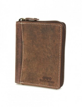 Brązowy duży portfel skórzany męski skóra nubuk Beltimore vintage G71 - zdjęcie 5