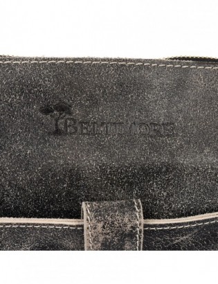 Czarna skórzana torba męska na ramię vintage raportówka Beltimore M05 - zdjęcie 7