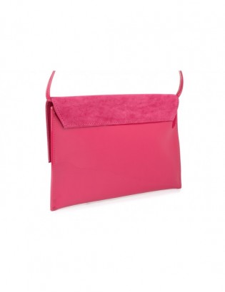 Różowa oryginalna damska torebka kopertówka na pasku usztywniana W63 - zdjęcie 3