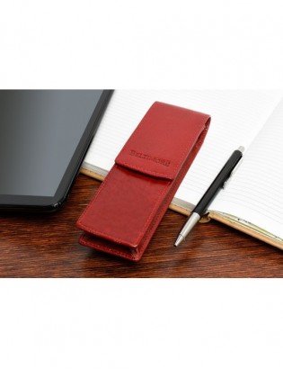 Etui na długopisy pojemne czerwone skórzane Beltimore G91 - zdjęcie 4
