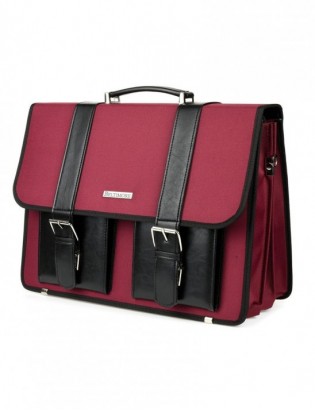 Beltimore luksusowa męska aktówka teczka torba duża na laptopa bordowa I36 - zdjęcie 1