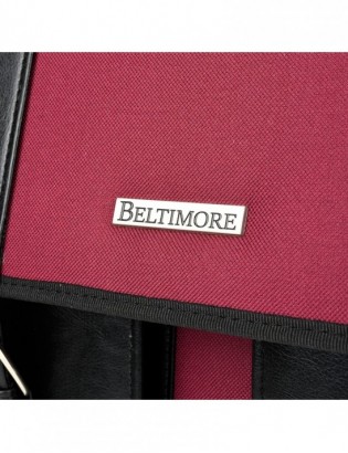 Beltimore luksusowa męska aktówka teczka torba duża na laptopa bordowa I36 - zdjęcie 3