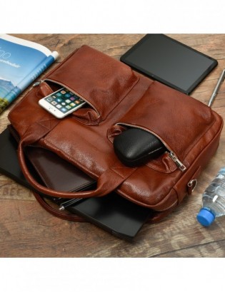 Beltimore torba męska skórzana Duża brązowa laptop J15 - zdjęcie 2