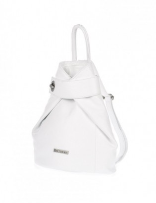 Biały skórzany plecak damski elegancki z zapięciem Beltimore T54 - zdjęcie 1