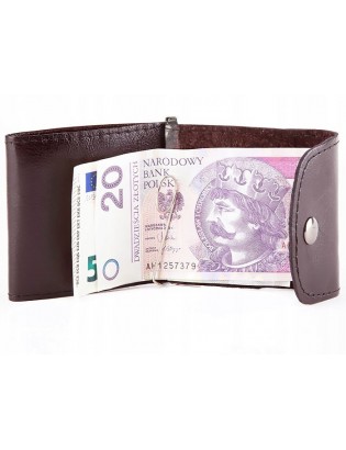 Brązowy Portfel skórzany banknotówka etui bilonówka skóra 872 - zdjęcie 3