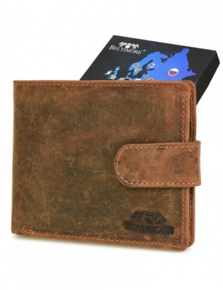 Męski portfel skórzany brązowy nubuk skóra poziomy Beltimore R85 - zdjęcie 1
