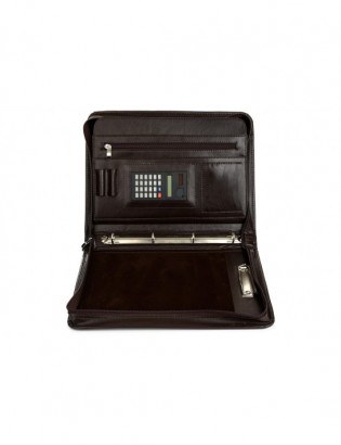 Brązowy Beltimore luksusowy męski biwuar aktówka teczka organizer brązowy kalkulator I57 - zdjęcie 5