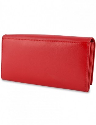 Damski skórzany portfel duży poziomy retro RFiD czerwony BELTIMORE 040 - zdjęcie 5