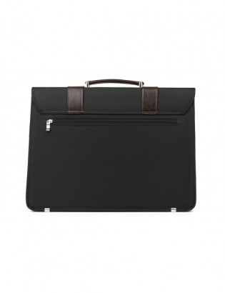 Beltimore luksusowa męska aktówka teczka torba duża na laptopa czarno-brązowa I36 - zdjęcie 3