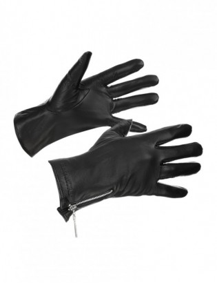Rękawiczki skórzane damskie czarne polar BELTIMORE  K27