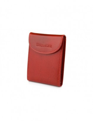 Etui na wizytówki czerwone skórzane okładki portfel Beltimore G90 - zdjęcie 3