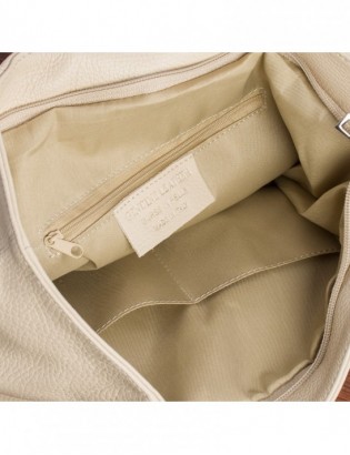 Skórzany plecak damski elegancki z zapięciem Beltimore ecru T54 - zdjęcie 6