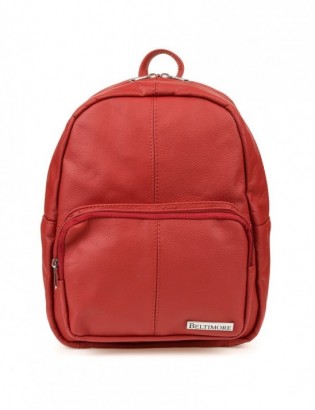 Czerwony skórzany damski plecak Beltimore pojemny R33 - zdjęcie 2