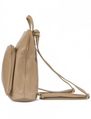 Skórzany plecak damski torba 2w1 elegancki A4 włoski pojemny beżowy Vera Pelle S40 - zdjęcie 3