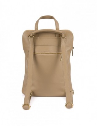 Skórzany plecak damski torba 2w1 elegancki A4 włoski pojemny beżowy Vera Pelle S40 - zdjęcie 4