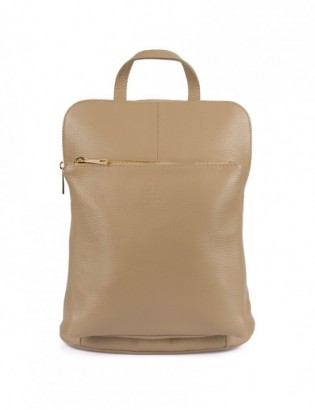 Skórzany plecak damski torba 2w1 elegancki A4 włoski pojemny beżowy Vera Pelle S40 - zdjęcie 6