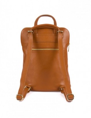Skórzany plecak damski torba 2w1 elegancki A4 włoski pojemny camel Vera Pelle S40 - zdjęcie 4