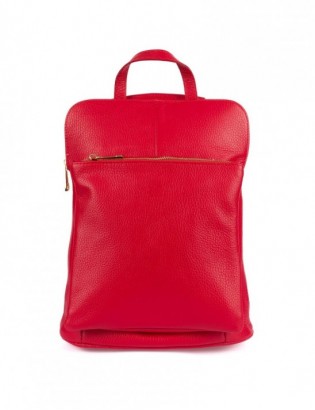 Skórzany plecak damski torba 2w1 elegancki A4 włoski pojemny czerwony Vera Pelle S40 - zdjęcie 6