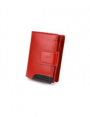 Damski skórzany portfel duży pionowy RFiD czerwony BELTIMORE 039 - zdjęcie 2