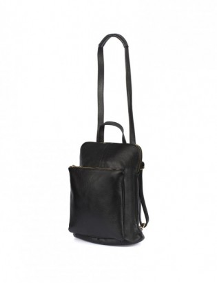 Skórzany plecak damski torba 2w1 elegancki A4 włoski pojemny czarny Vera Pelle S40 - zdjęcie 1