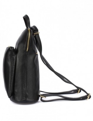 Skórzany plecak damski torba 2w1 elegancki A4 włoski pojemny czarny Vera Pelle S40 - zdjęcie 2