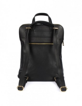 Skórzany plecak damski torba 2w1 elegancki A4 włoski pojemny czarny Vera Pelle S40 - zdjęcie 3