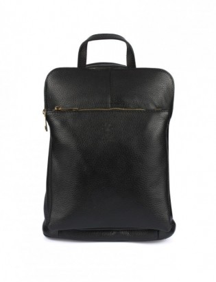 Skórzany plecak damski torba 2w1 elegancki A4 włoski pojemny czarny Vera Pelle S40 - zdjęcie 6