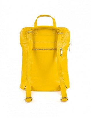 Skórzany plecak damski torba 2w1 elegancki A4 włoski pojemny żółty Vera Pelle S40 - zdjęcie 4