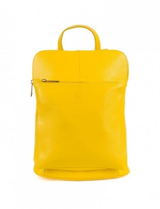 Skórzany plecak damski torba 2w1 elegancki A4 włoski pojemny żółty Vera Pelle S40 - zdjęcie 6