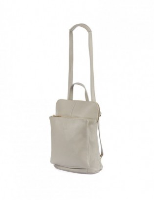 Skórzany plecak damski torba 2w1 elegancki A4 włoski pojemny jasno-szary Vera Pelle S40 - zdjęcie 1