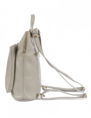 Skórzany plecak damski torba 2w1 elegancki A4 włoski pojemny jasno-szary Vera Pelle S40 - zdjęcie 3