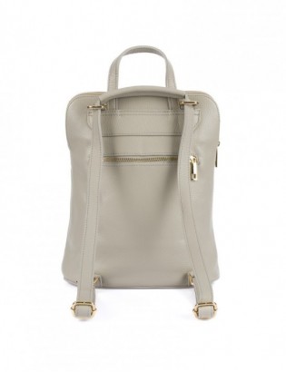 Skórzany plecak damski torba 2w1 elegancki A4 włoski pojemny jasno-szary Vera Pelle S40 - zdjęcie 4
