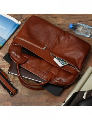 Beltimore torba męska skórzana Duża brązowa laptop J14 - zdjęcie 2