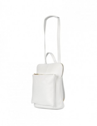 Skórzany plecak damski torba 2w1 elegancki A4 włoski pojemny biały Vera Pelle S40