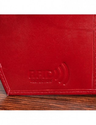 Portfel damski portmonetka skórzany czerwony RFiD BELTIMORE L53 - zdjęcie 12