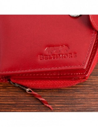 Portfel damski portmonetka skórzany czerwony RFiD BELTIMORE L53 - zdjęcie 13