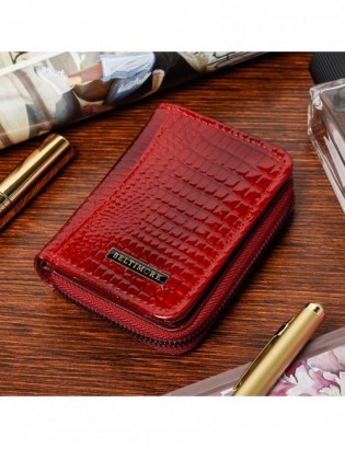 Czerwony mały portfel damski skórzany lakierowany Beltimore A05 - zdjęcie 2