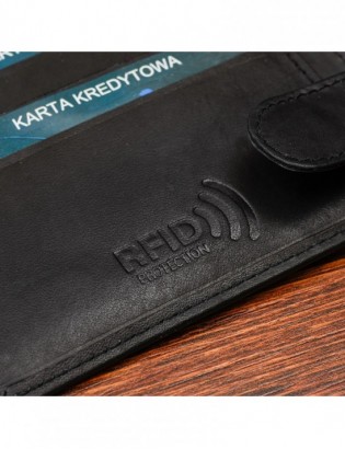 Męski portfel skórzany klasyczny RFiD czarny Beltimore U91 - zdjęcie 6