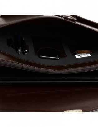 Brązowa męska aktówka Beltimore teczka elegancka pojemna W35 - zdjęcie 5