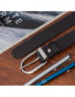Skórzany pasek damski do spodni sukienki czarna skóra nat 3 cm Beltimore D89 - zdjęcie 4