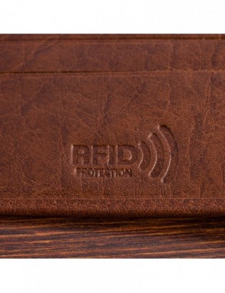 Portfel skórzany męski poziomy klasyczny brązowy RFiD Beltimore D39 - zdjęcie 7