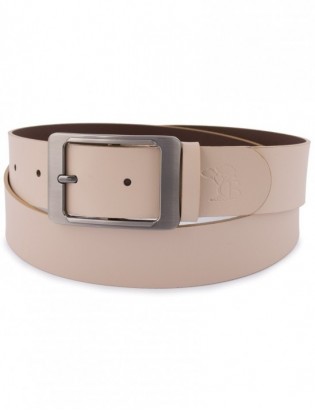Skórzany pasek damski do spodni sukienki cielisty skóra nat 4 cm Beltimore D82 - zdjęcie 5