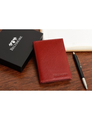 Etui na dokumenty karty czerwone skórzane slim Beltimore G95 - zdjęcie 2