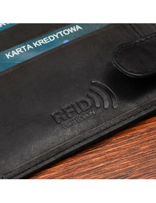 Męski portfel skórzany klasyczny RFiD czarny Beltimore U92 - zdjęcie 5