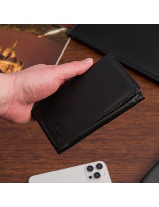 Męski portfel skórzany pionowy klasyczny RFiD duży czarny premium Beltimore P05 - zdjęcie 2