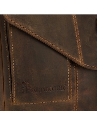Torba męska skórzana na ramię zgrabna brązowa elegancka Beltimore N18 - zdjęcie 7