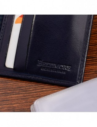 Etui na dokumenty karty granatowe skórzane slim Beltimore G95 - zdjęcie 8