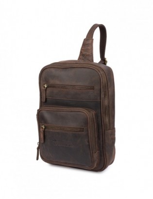 Plecak skórzany saszetka przez ramię crossbody modna 2-komorowa Beltimore N25 - zdjęcie 4