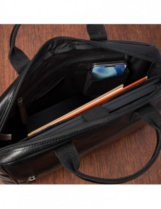 Torba męska skórzana na ramię laptopa duża czarna biznesowa Beltimore N01 - zdjęcie 7