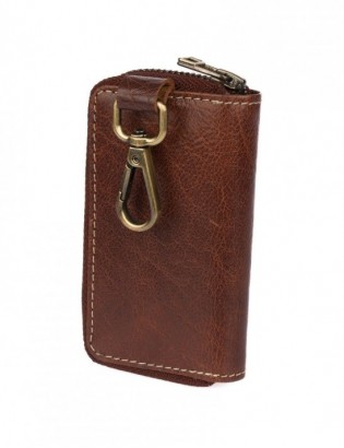 Etui na klucze premium skórzane kluczówka Beltimore tan P87 - zdjęcie 6